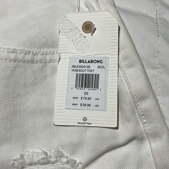 White Billabong Jean shorts - Picture 2 of 4